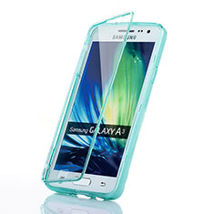 Cover Silicone Trasparente A Flip Morbida per Samsung Galaxy A3 SM-300F Blu