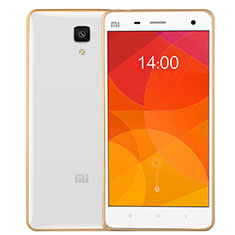 Cover Silicone Trasparente Opaca Laterale per Xiaomi Mi 4 LTE Oro