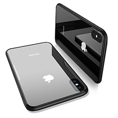 Cover Silicone Trasparente Specchio Laterale per Apple iPhone Xs Nero