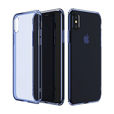 Cover Silicone Trasparente Ultra Slim Morbida per Apple iPhone Xs Blu