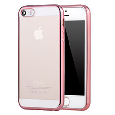 Cover Silicone Trasparente Ultra Sottile Morbida H03 per Apple iPhone 5 Rosa