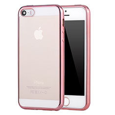 Cover Silicone Trasparente Ultra Sottile Morbida H03 per Apple iPhone SE Rosa