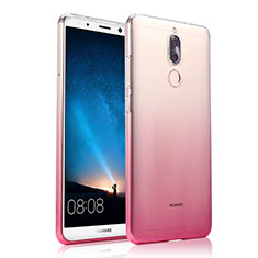 Cover Silicone Trasparente Ultra Sottile Morbida Sfumato per Huawei Rhone Rosa