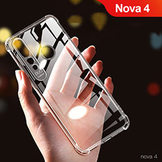 Cover Silicone Trasparente Ultra Sottile Morbida T03 per Huawei Nova 4 Chiaro