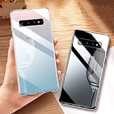 Cover Silicone Trasparente Ultra Sottile Morbida T05 per Samsung Galaxy S10 Chiaro
