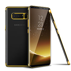 Cover Silicone Trasparente Ultra Sottile Morbida T06 per Samsung Galaxy Note 8 Oro