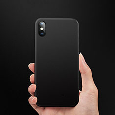 Cover Silicone Ultra Sottile Morbida Opaca per Apple iPhone X Nero