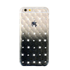 Cover Trasparente Diamante Strass Gioielli Sfumato Morbida per Apple iPhone 6S Plus Nero