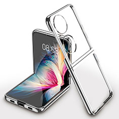 Custodia Crystal Trasparente Rigida Cover AC1 per Huawei Pocket S Argento