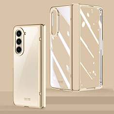 Custodia Crystal Trasparente Rigida Cover MK2 per Samsung Galaxy Z Fold5 5G Oro