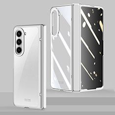 Custodia Crystal Trasparente Rigida Cover MK3 per Samsung Galaxy Z Fold5 5G Argento