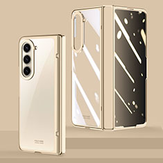 Custodia Crystal Trasparente Rigida Cover MK3 per Samsung Galaxy Z Fold5 5G Oro