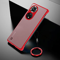 Custodia Crystal Trasparente Rigida Senza Cornice Cover H03 per Huawei Nova 9 Rosso