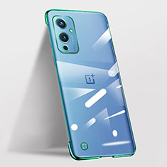 Custodia Crystal Trasparente Rigida Senza Cornice Cover per OnePlus 9 5G Verde