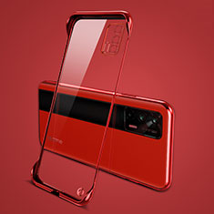 Custodia Crystal Trasparente Rigida Senza Cornice Cover per Realme GT 5G Rosso