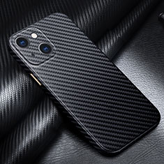 Custodia Fibra di Carbonio Lusso Morbida Spigato Cover per Apple iPhone 13 Mini Nero