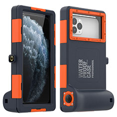 Custodia Impermeabile Silicone Cover e Plastica Opaca Waterproof Cover 360 Gradi per Apple iPhone SE (2020) Arancione