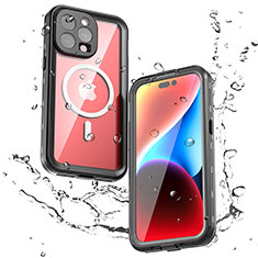 Custodia Impermeabile Silicone e Plastica Opaca Waterproof Cover 360 Gradi con Mag-Safe Magnetic per Apple iPhone 13 Pro Max Nero