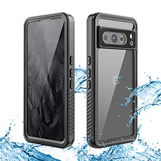 Custodia Impermeabile Silicone e Plastica Opaca Waterproof Cover 360 Gradi per Google Pixel 8 Pro 5G Nero