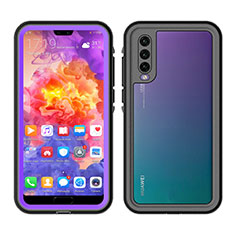 Custodia Impermeabile Silicone e Plastica Opaca Waterproof Cover 360 Gradi per Huawei P20 Pro Viola