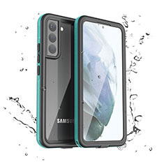 Custodia Impermeabile Silicone e Plastica Opaca Waterproof Cover 360 Gradi per Samsung Galaxy S21 FE 5G Verde