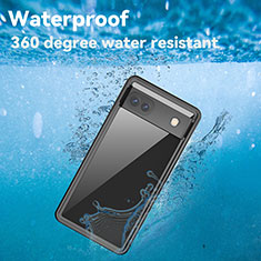 Custodia Impermeabile Silicone e Plastica Opaca Waterproof Cover 360 Gradi W01 per Google Pixel 6a 5G Nero