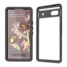 Custodia Impermeabile Silicone e Plastica Opaca Waterproof Cover 360 Gradi W02 per Google Pixel 6a 5G Nero