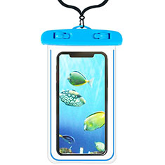 Custodia Impermeabile Subacquea Universale W08 per Handy Zubehoer Mikrofon Fuer Smartphone Cielo Blu