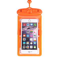 Custodia Impermeabile Subacquea Universale W18 per Handy Zubehoer Mikrofon Fuer Smartphone Arancione