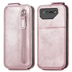 Custodia In Pelle Flip per Asus ROG Phone 7 Oro Rosa