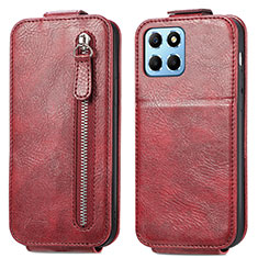 Custodia In Pelle Flip per Huawei Honor X6 5G Rosso