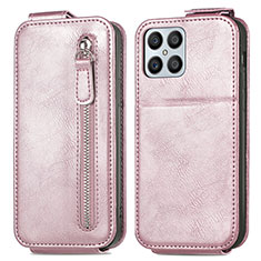 Custodia In Pelle Flip per Huawei Honor X8 4G Oro Rosa