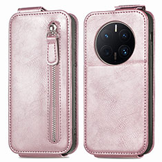 Custodia In Pelle Flip per Huawei Mate 50 Pro Oro Rosa