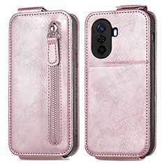 Custodia In Pelle Flip per Huawei Nova Y70 Plus Oro Rosa