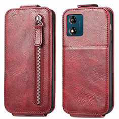 Custodia In Pelle Flip per Motorola Moto E13 Rosso