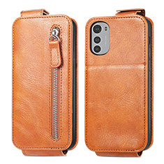 Custodia In Pelle Flip per Motorola Moto E32s Marrone