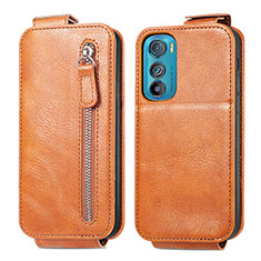 Custodia In Pelle Flip per Motorola Moto Edge 30 5G Marrone