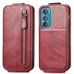 Custodia In Pelle Flip per Motorola Moto Edge 30 5G Rosso