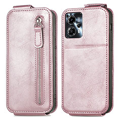 Custodia In Pelle Flip per Motorola Moto G23 Oro Rosa