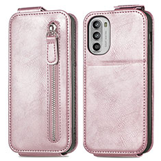 Custodia In Pelle Flip per Motorola MOTO G52 Oro Rosa