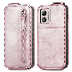 Custodia In Pelle Flip per Motorola Moto G53 5G Oro Rosa