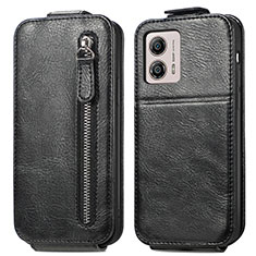 Custodia In Pelle Flip per Motorola Moto G53y 5G Nero