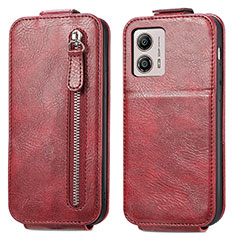 Custodia In Pelle Flip per Motorola Moto G53y 5G Rosso