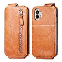 Custodia In Pelle Flip per Nothing Phone 2 Marrone