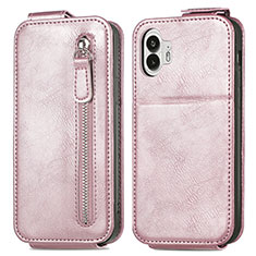 Custodia In Pelle Flip per Nothing Phone 2 Oro Rosa