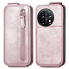 Custodia In Pelle Flip per OnePlus 11 5G Oro Rosa