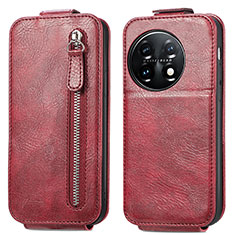 Custodia In Pelle Flip per OnePlus 11 5G Rosso