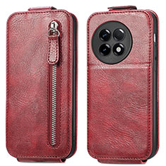 Custodia In Pelle Flip per OnePlus Ace 2 5G Rosso