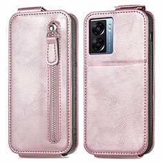 Custodia In Pelle Flip per Oppo A56S 5G Oro Rosa