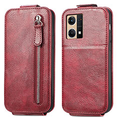 Custodia In Pelle Flip per Oppo F21 Pro 4G Rosso